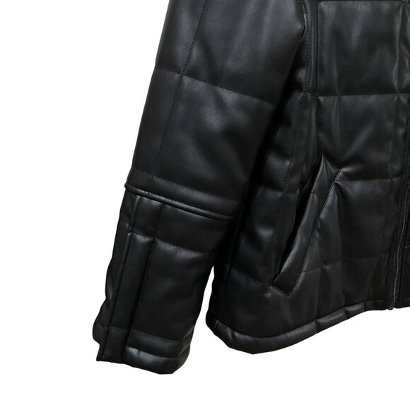 Chelsea DeBoer By Lily & Lottie Black Quilted Faux Leather Jacket M Stylish Oute - Picture 8 of 8